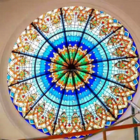 Dôme en verre teinté personnalisé de style européen pour église, villa, hôtel, décoration de plafond