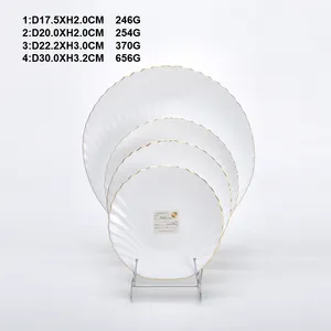 Wholesale Square Round glass bowl plate dishes opal glass dinnerware white glass dinner plates set for home and kitchen