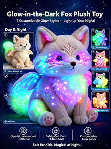 Peluche renard phosphorescente sans danger et non toxique, sans piles, douce, qui brille dans la nuit pour apaiser la peur du noir des enfants - Product Image 6
