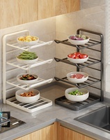 Étagère de rangement pour la préparation culinaire, non pliable, grande capacité, organisateur multifonctionnel pour comptoir, support mural pour bols et assiettes