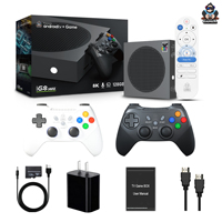 2 1 Android 14 Video Game Box G8MAX 60000+ Game 32GB ROM WiFi6 Bt Remote Suara Nirkabel Pengontrol Nirkabel Colokan EU Konsol Game Anak