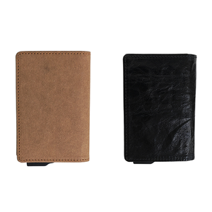 Tarjetero Delgado con Logotipo Personalizado, Bloqueo RFID, Cartera Pop-up de Cuero, Estuche Metálico de Aluminio para Tarjetas - Product Image 6