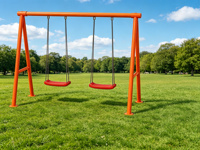 Ensemble de balançoires double robuste en acier galvanisé pour l'extérieur, idéal pour les enfants, les jardins, les parcs et les aires de jeux.