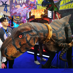 Disfraz de T-Rex para adultos de vida realista, traje de dinosaurio de látex para caminar con pierna oculta de dinosaurio para parque de aventuras interior y exterior para jardín - Product Image 2