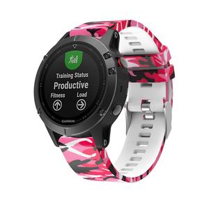 Bracelet de 22 mm pour Garmin <span class=keywords><strong>Fenix</strong></span> <span class=keywords><strong>6</strong></span> 5 Plus/Forerunner 935/Approach S60/Quatix 5, bracelet de montre en silicone imprimé à dégagement rapide - Product Image 3