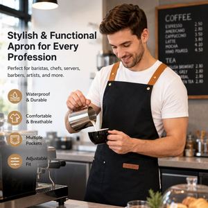Tablier personnalisé avec logo imprimé, tablier de chef adulte en toile imperméable, cadeau pour restaurant, tabliers de cuisine - Product Image 2