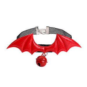 Collier ras du cou Halloween Rose Chauve-souris Araignée pour Femme, Collier Pendentif Clochette en Dentelle et Cuir pour Cosplay, Bijou Gothique, Cadeau de Fête - Product Image 1