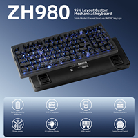 Clavier Zornher ZH980 Noir Spider Web Haute Performance Clavier Mécanique Programmable avec Rétroéclairage RVB pour Joueurs Professionnels