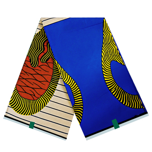 Usine de Gros Magnifique Véritable Tissu Africain Hollandais Coton Imprimé Wax Ankara Matière Imprimée Wax Réelle Pagnes - Product Image 4