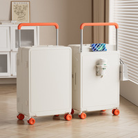 Ensemble de 3 valises trolley ABS pas cher avec porte-gobelet, port de chargement USB, serrure à combinaison TSA et roues multidirectionnelles pour voyages d'affaires
