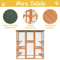 Cage pour animaux de compagnie en bois, cage extérieure en bois, niche pour chat, enclos imperméable pour chat