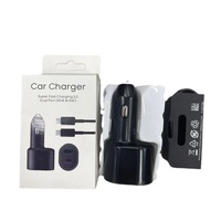 Chargeur de voiture super rapide 45W USB-A + USB-C PD dans la voiture pour Samsung Galaxy S24 S23 S22 Ultra Plus S21 Kit de charge