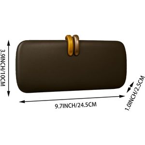 Women Solid PU Evening Bag Elegant Two Tone Closure Clutch Purse Versatile Chain Strap Handbag for Formal Occasions - Product Image 2