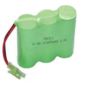 pkcell hot selling 3.6V SC3600mAh Ni-MH Rechargeable battery pack for solar lamps