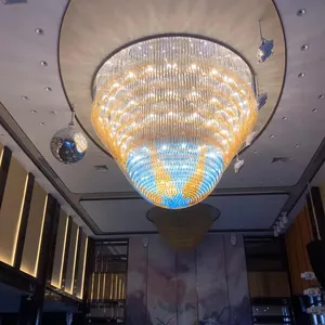 Personalizzazione dell'illuminazione del progetto circolare creativo non standard del reparto vendite del reparto vendite del lampadario di cristallo della hall dell'hotel