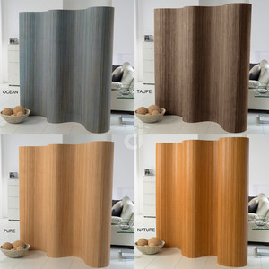 Panneaux d'écran de séparation de pièce sur pied en bambou naturel style ondulé mobile pour les salons, les hôtels et la décoration intérieure - Product Image 4