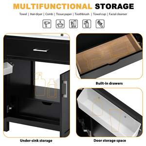 Mueble de Baño de Lujo DB de 30 Pulgadas con Amplio Espacio de Almacenamiento y Lavabo de Cerámica para Baños Pequeños - Product Image 6