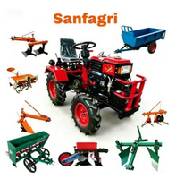 Traktor Mini 15HP Bertenaga Diesel Penggerak Empat Roda Traktor Pertanian Kecil dengan Rotary Tiller & Bajak Produktivitas Tinggi Garansi 1 Tahun