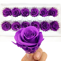 Grosir 50 PCS Bunga Mawar Asli Awet 5 cm Warna Sesuai Pesanan untuk Dekorasi Hari Valentine/Ibu/Ayah