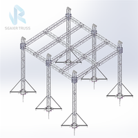 Système de treillis carré pliable en alliage d'aluminium pour scène d'événement avec connecteur à goujon/boulon