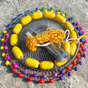 Filet de pêche en nylon avec flotteurs et perles pour la pêche en mer, filet à crevettes haute résistance, diamètre 1,5 m - Product Image 1