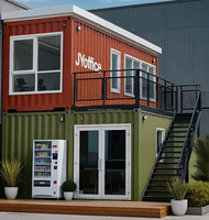 Maison conteneur au design postmoderne créatif avec panneaux sandwich, emballage plat 40 pieds, pour hôtels, restaurants, bars, boutiques et centres commerciaux