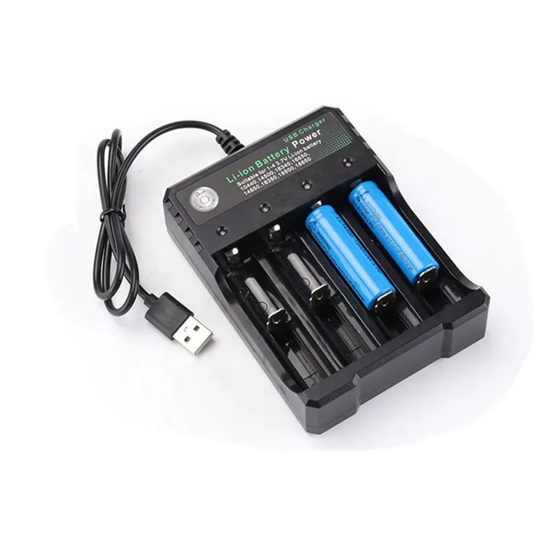 Smart Charger usb rechargeable Cable for 3.7V Li ion 14500 18650 lithium li-ion batteries charger 18650 4 slots battery charger