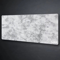 Alas Mouse Karet Polos Harga Terjangkau XXL Ukuran Besar Alas Meja Mousepad Abu-abu Tahan Air dengan Pinggiran Jahitan