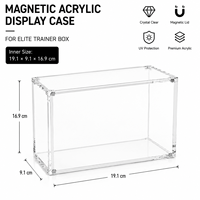 Vitrine magnétique premium pour cartes Pokémon, en plastique moderne, avec couvercle magnétique, pré-assemblée, présentoirs de comptoir pour vêtements, lot de boosters ETB