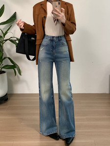 Calça <span class=keywords><strong>Jeans</strong></span> Feminina Yuanbofei Boot Cut com Micro Babados Personalizada de Cintura Alta e Modelagem Justa Casual com Bordado e Design Respirável - Product Image 5