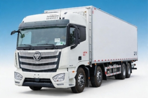 Camion frigorifique Foton Auman 8*4 à toit surélevé de 9,6 m avec cabine double, moteur Cummins de 490 CV, Euro 2 à Euro 6 personnalisable - Product Image 2