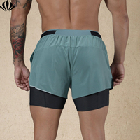 Short de compression d'entraînement 2 en 1 avec doublure pour hommes et logo personnalisé en gros