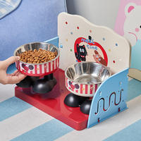 Assiette anti-déversement pour animaux de compagnie, pour chat et chien, accessoires pour chat, support de bol pour animaux de compagnie à hauteur réglable, fournitures pour animaux de compagnie