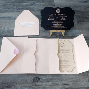 DIY Personalisierte Pocketfold-Stil Save-the-Date Magnet-Einladungskarten für Hochzeit Dankeskarten RSVP-Karten - Product Image 4