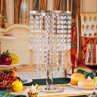 Fournitures de fête, perles suspendues romantiques, centres de table de décoration de mariage, support de fleurs en cristal