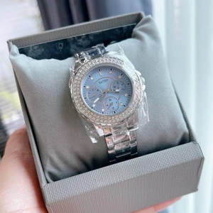 Reloj <span class=keywords><strong>de</strong></span> Pulsera para <span class=keywords><strong>Mujer</strong></span> <span class=keywords><strong>GUESS</strong></span> GW0410L1, Diseño Simple con Manecillas, Caja <span class=keywords><strong>de</strong></span> 36 mm, Correa <span class=keywords><strong>de</strong></span> 16 mm, Acero Inoxidable, Cronógrafo <span class=keywords><strong>de</strong></span> Cuarzo, 30 m - Product Image 1