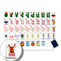 Ensemble de Mahjong Américain Pliable Portable de Luxe Moderne Personnalisé, 4 Couches, en Acrylique, Thème Football, Tuiles de Poker pour Jeu de Société, Vente en Gros