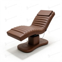 Lit de Luxe Électrique pour Extensions de Cils, Lit Facial en Cuir Couleur Chocolat, Lits et Tables de Massage Motorisés, Lit de Beauté, Mobilier de Salon