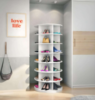 Meuble de rangement à chaussures en bois rotatif à 360 degrés intelligent et complet, avec porte miroir, moderne, pour le couloir