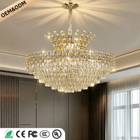 Lustres en cristal de luxe, lustre suspendu haut de gamme, éclairage de salon de villa, lustre de salle à manger, lampe suspendue au plafond