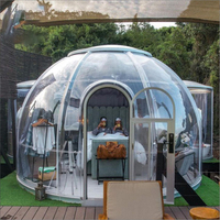 Tente Sphérique Transparente Moderne Personnalisée pour Restaurant Extérieur, Isolée et Coupe-Vent en PC, Idéale pour Complexes Hôteliers