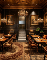 Ensemble de mobilier de restaurant de luxe au design nordique, canapé banquette sur mesure OEM, table à manger et chaises pour projets hôteliers, cafés et bistrots