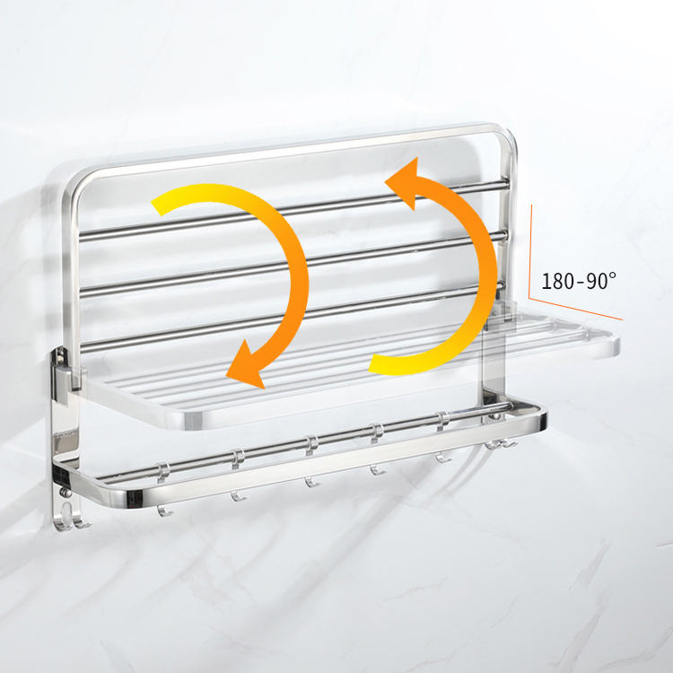 Bathroom Shelf 304 Stainless Steel Wall Mount with Hook Bathroom Shelf 304 Stainless Steel Wall Mount with Hook