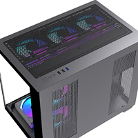 Gabinete de Torre Micro ATX Lovingcool con Paneles de Vidrio Templado de Vista Completa, Excelente Refrigeración y Diseño que Ahorra Espacio para PC Gaming