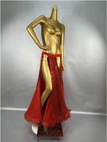 Nouvelle conception de jupes longues fendues à sequins pour la danse du ventre, robe sexy de danse du ventre, costume pour femmes, vêtements d'entraînement et de spectacle sur scène