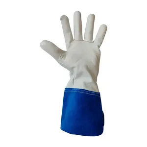 Guanto da saldatura Juba 408TIG 7 S, blu e bianco - Product Image 2