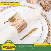 Napperons ronds tressés style bohème en rotin naturel et jacinthe d'eau naturelle, sets de table et sous-assiettes pour la décoration de la maison et de la cuisine