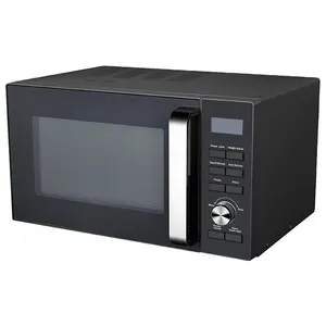 Microwave Meja Putar Hitam 25L 900W, Meja Putar Elektronik dengan Panggangan