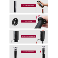 Élégant Coffret Cadeau Ouvre-Bouteille Électrique Rechargeable Aérateur et Bouchon de Conservation Sous Vide pour Vin – Kit d'Accessoires