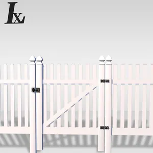 PVC 3.28f.H*8 ft.w virgin material villa White Picket garden Fence gate with Wide columns single door